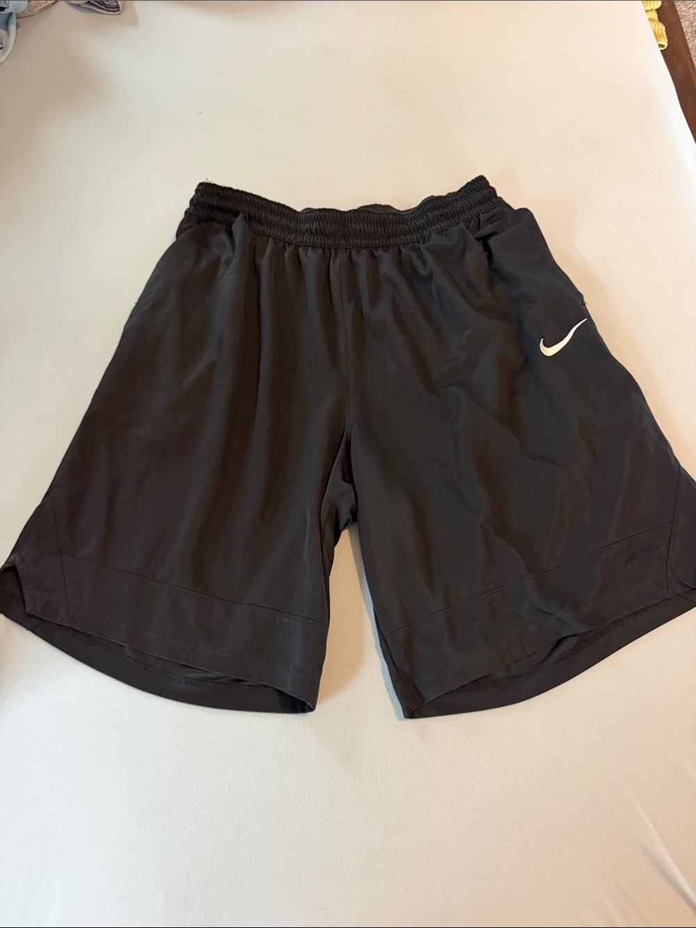 Nike Men’s Black Athletic Shorts with White Swoosh